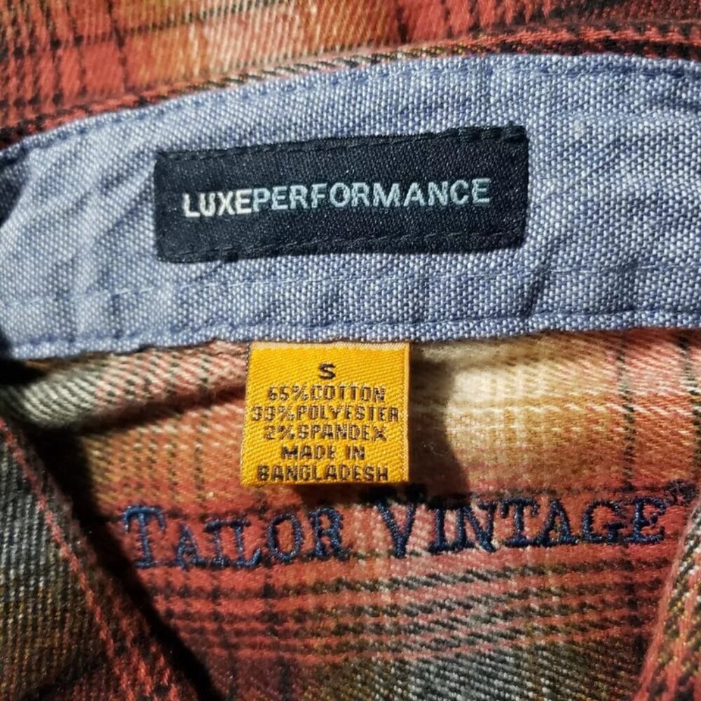 NWT Tailor Vintage Flannel Button Down Shirt Men's Small Maple Lodge Plaid - Picture 6 of 9